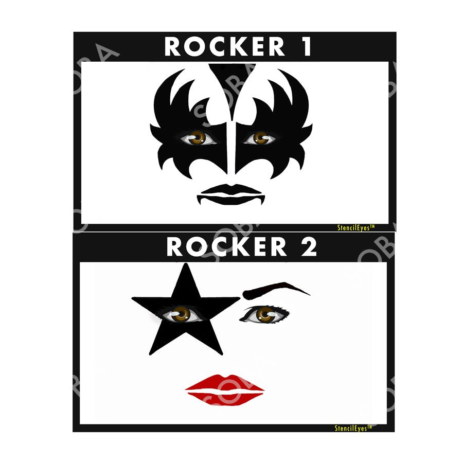 Two Faces Rocker Airbrush Face Paint Stencil-Rockers 1-ShowOffs Body Art – ProAiir ...