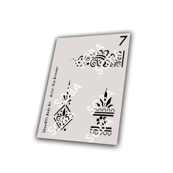 Henna Stencil 7 - Finger Accents 1-3 - SOBA - ShowOffs Body Art