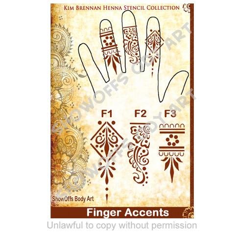 Henna Stencil 7 - Finger Accents 1-3 - SOBA - ShowOffs Body Art