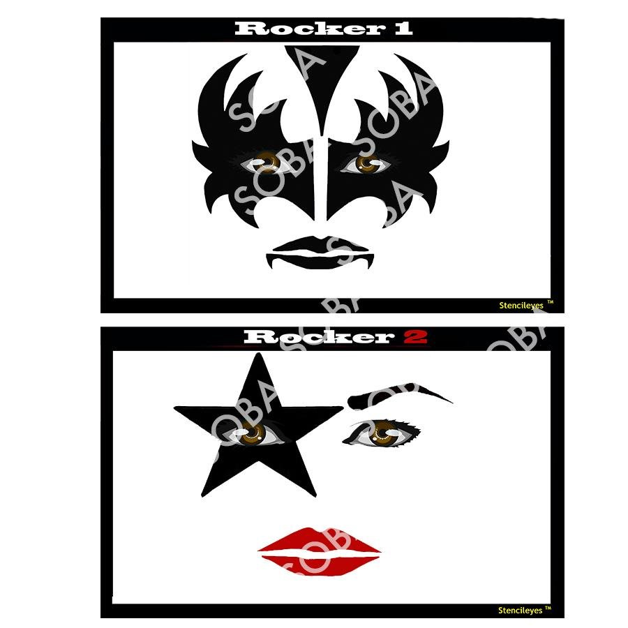 chokerende måske saltet Airbrush Face Paint Stencil - Rockers 1 - ShowOffs Body Art – SOBA - ShowOffs Body Art chokerende måske saltet Airbrush Face Paint Stencil - Rockers 1 - ShowOffs Body Art – SOBA - ShowOffs Body Art