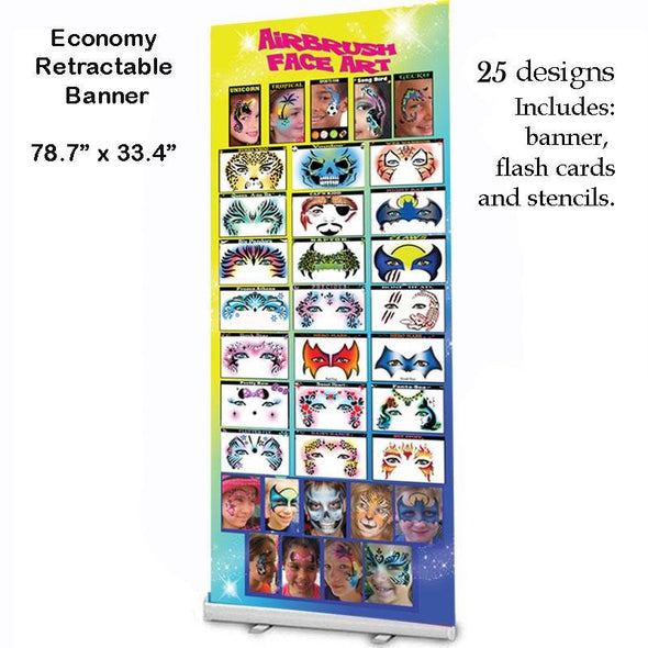 StencilEyes 25 Retractable Banner Package - SOBA - ShowOffs Body Art