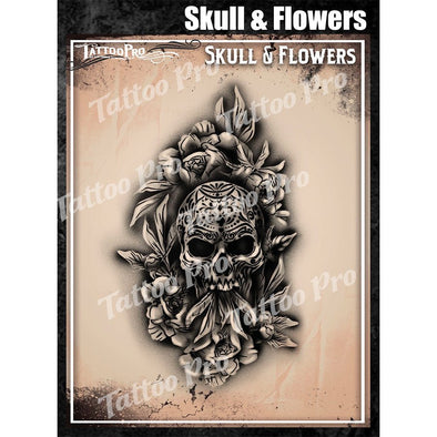 TPS Skull and Flowers - SOBA - ShowOffs Body Art